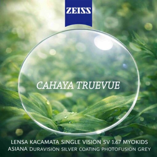 Lensa Kacamata Single Vision SV 1.67 MYOKIDS ASIANA DURAVISION SILVER COATING PHOTOFUSION GREY ZEISS