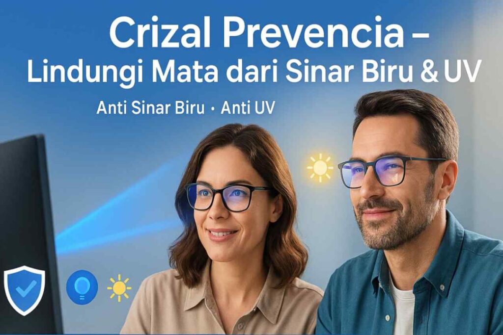 Crizal Prevencia Lensa Kacamata Uuntuk Pencegahan Dari Sinar Biru Berbahaya & Sinar UV