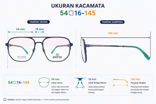 Frame Kacamata Branded TMatsuda TM 2204 C101 Ukuran