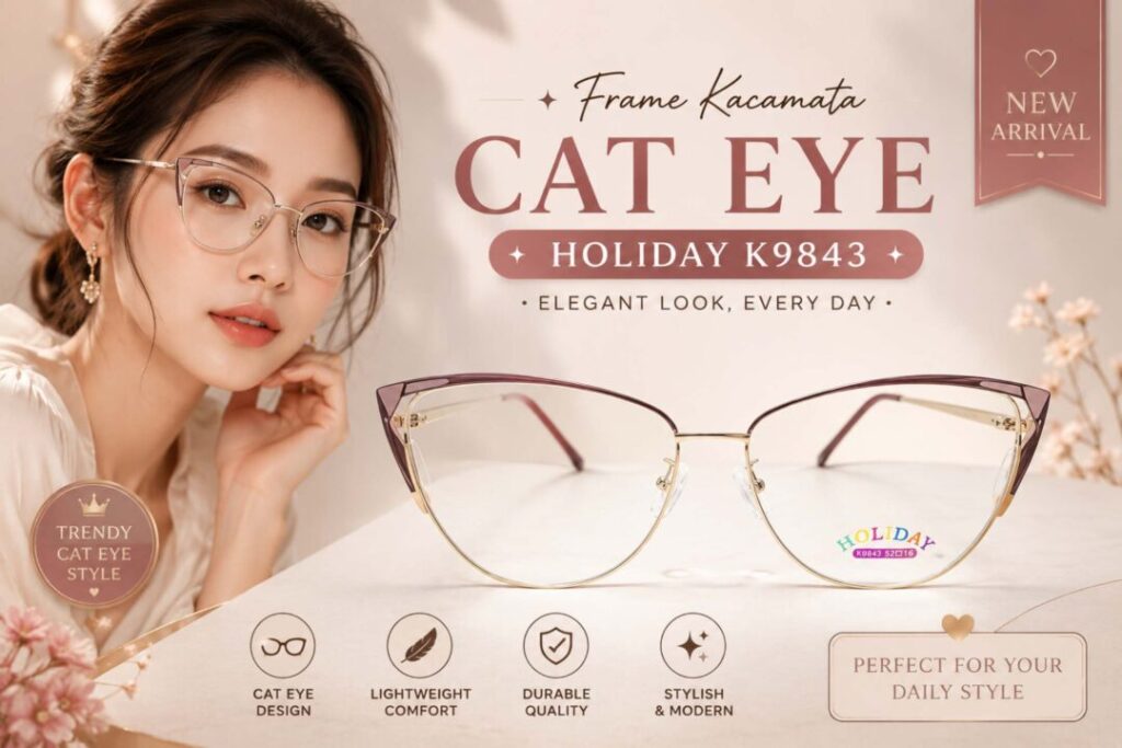 Frame Kacamata Cat Eye Holiday K9843 Cover