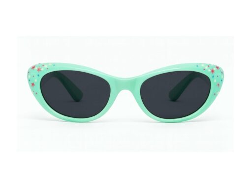 Sunglasses Kacamata Anak Perempuan Anti UV400 Warna Mint Motif Bunga T1506 C11