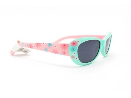 Sunglasses Kacamata Anak Perempuan Anti UV400 Warna Mint Motif Bunga T1506 C11