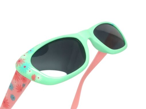 Sunglasses Kacamata Anak Perempuan Anti UV400 Warna Mint Motif Bunga T1506 C11