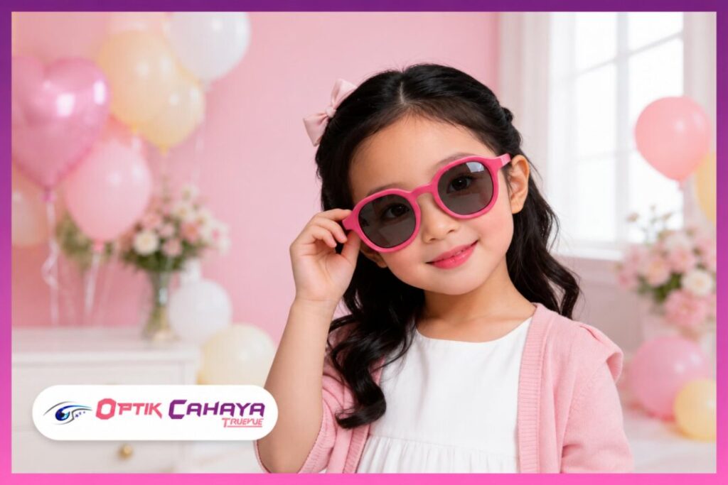 Sunglasses Kacamata Lentur Anak Anti UV Warna Pink