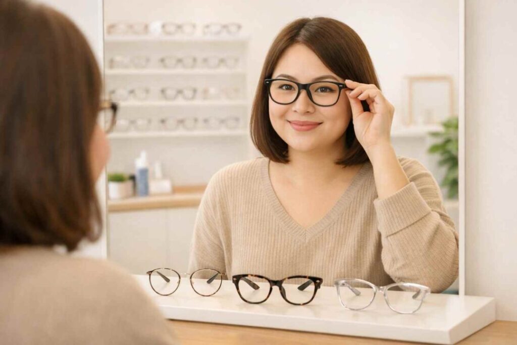 kacamata untuk wajah bulat