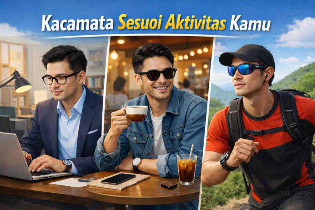 kacamata sesuai bentuk wajah pria