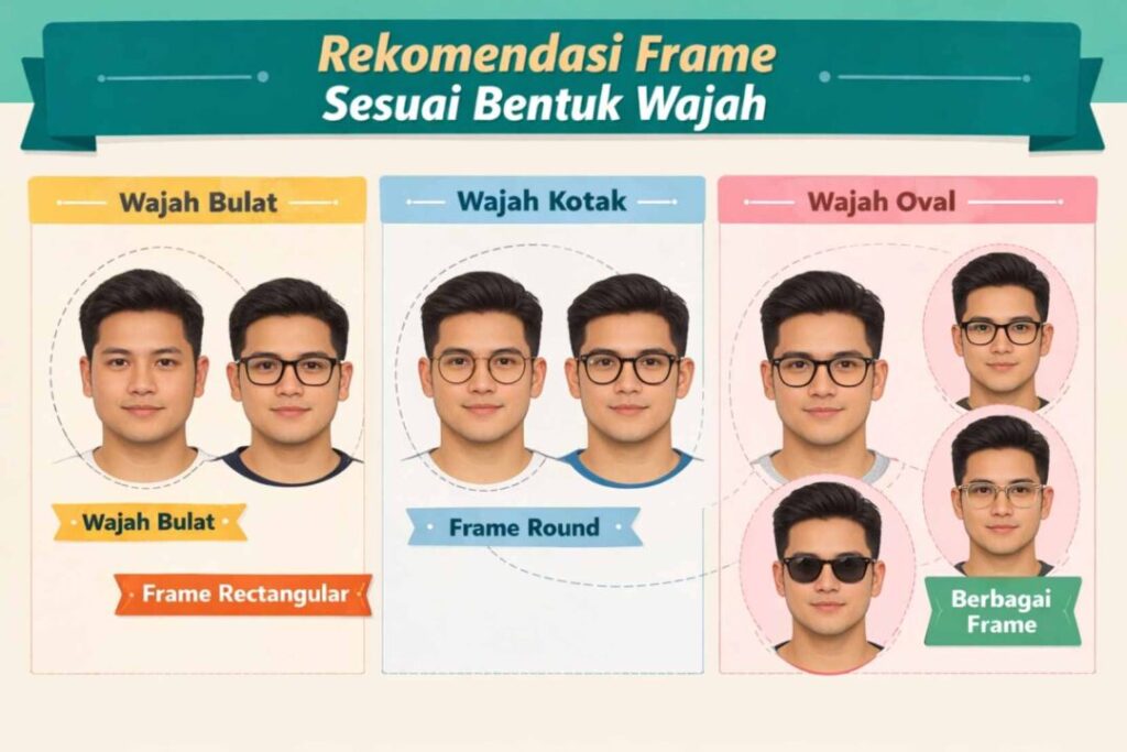 Rekomendasi Kacamata Sesuai Bentuk Wajah Pria