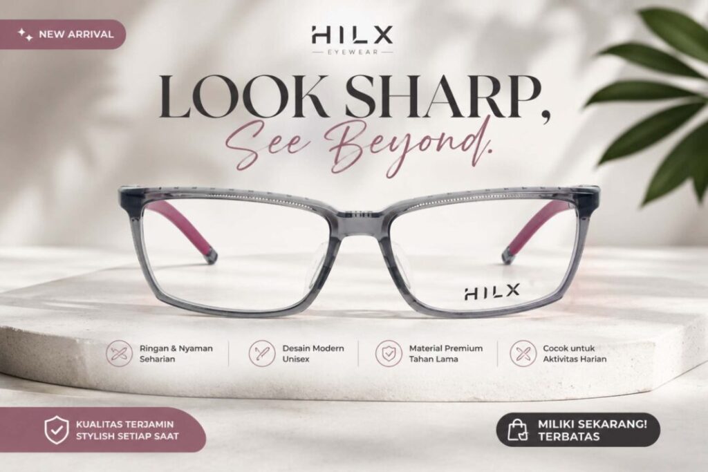 Frame Kacamata Branded HILX ECLIPSE HX02303 C03 Ukuran 54 - 15 - 145