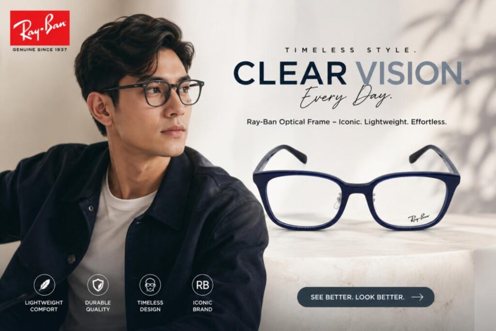 Frame Kacamata Pria Branded Rayban RB 5407D 5986
