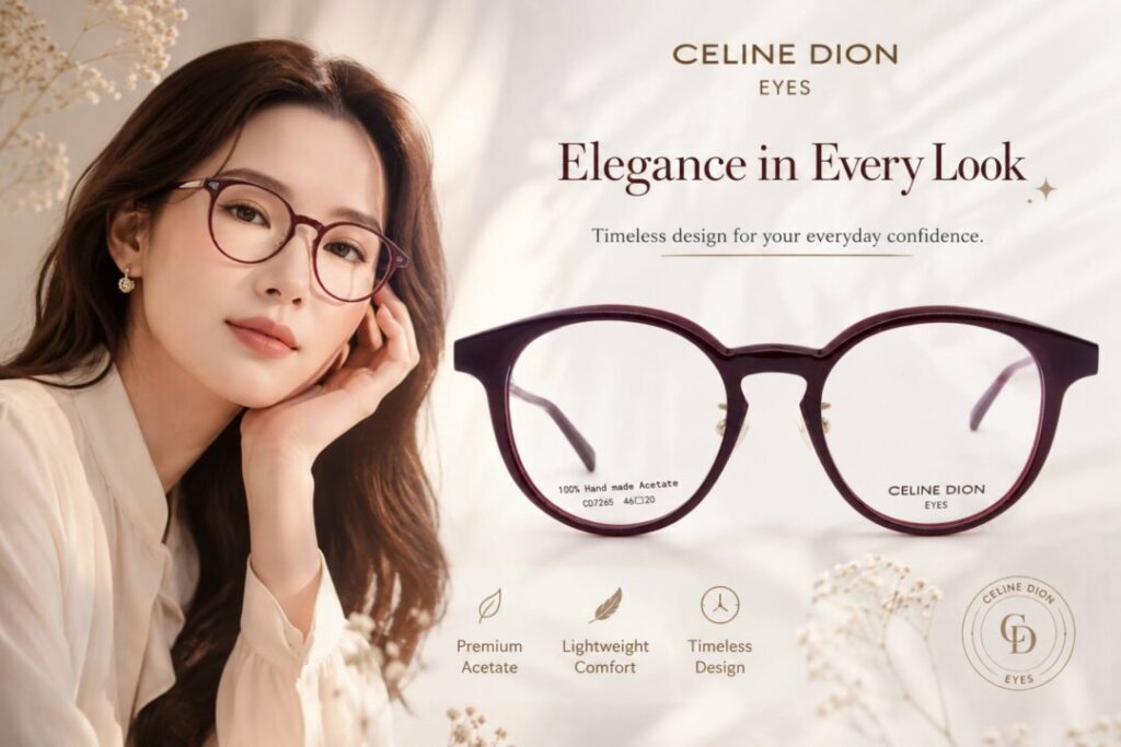 Frame Kacamata Branded Celine Dion Eyes CD7265 C53 Cover