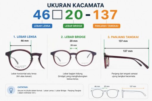 Frame Kacamata Branded Celine Dion Eyes CD7265 C53 Ukuran