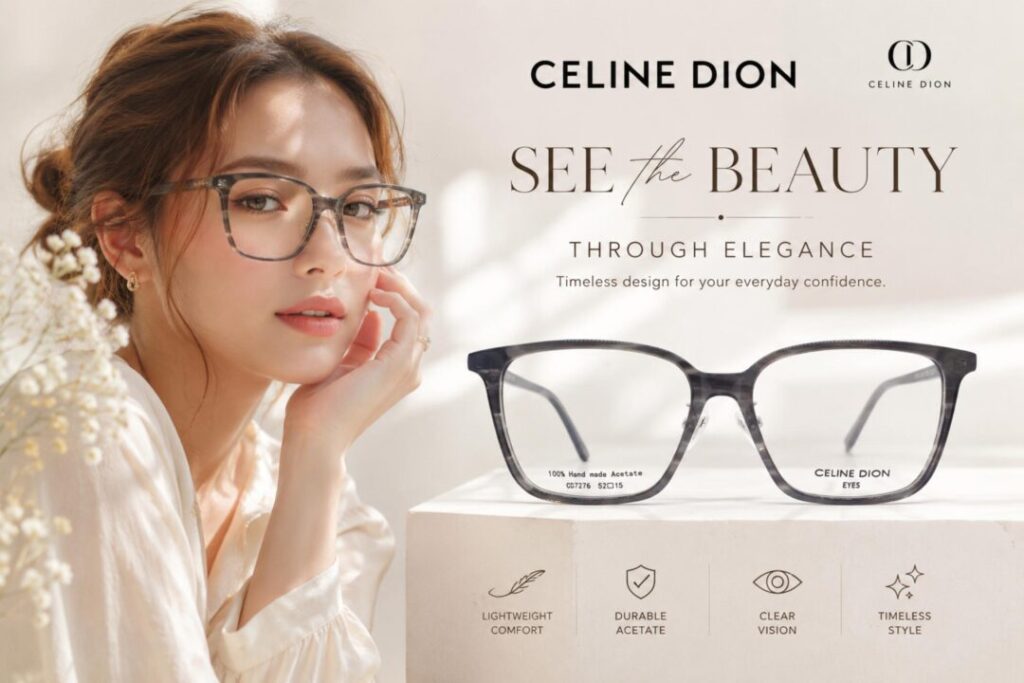 Frame Kacamata Branded Celine Dion Eyes CD7276 C90 Cover
