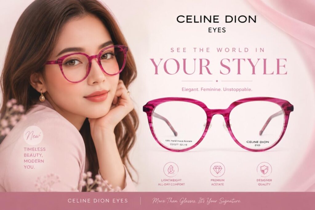 Frame Kacamata Branded Celine Dion Eyes CD7277 C69 Cover