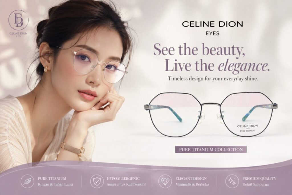 Frame Kacamata Branded Celine Dion Eyes CD9025T C10 Cover