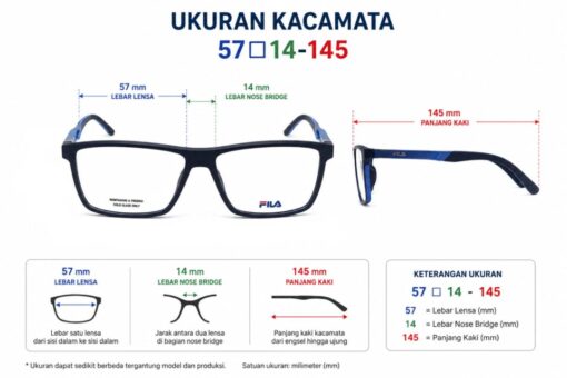 Frame Kacamata Branded Fila VFI874I CU28Y Tampak Serong Kiri (2)
