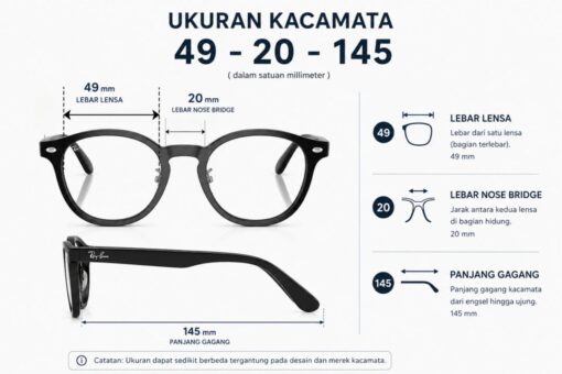 Frame Kacamata Branded RayBan RB 5443D 2000 Ukuran