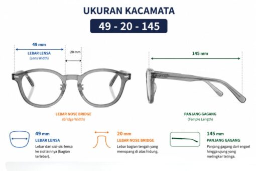 Frame Kacamata Branded RayBan RB 5443D 8268 Ukuran