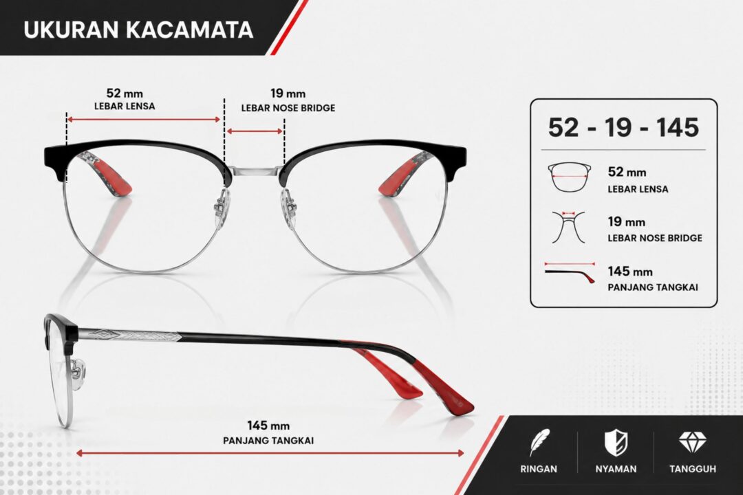 Frame Kacamata Branded RayBan RB 8422 2861 Ukuran