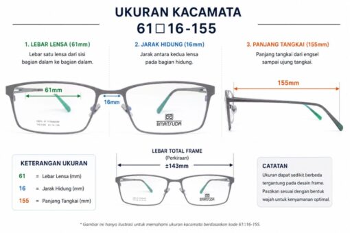 Frame Kacamata Branded TMatsuda TM 2126 C94 Ukuran