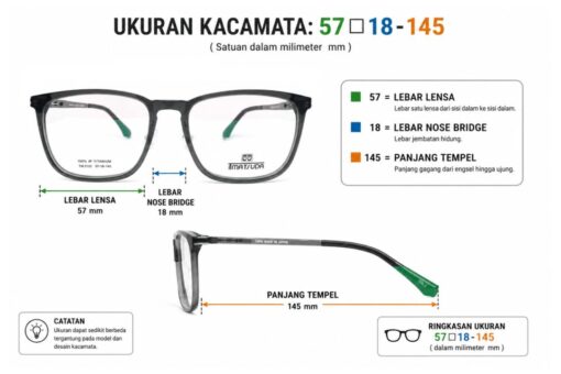 Frame Kacamata Branded TMatsuda TM 2132 C93 Ukuran