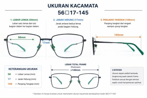 Frame Kacamata Branded TMatsuda TM 2255 C101 Ukuran