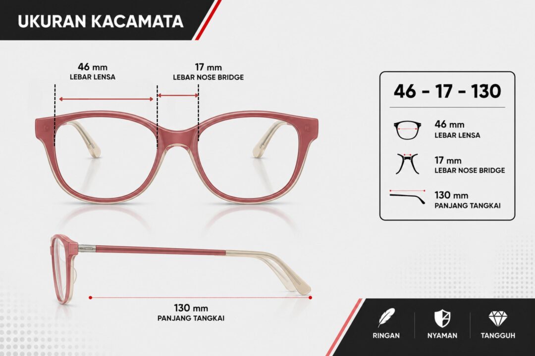 Frame Kacamata Anak Branded RayBan RB 1950 7204 Tampak Ukuran