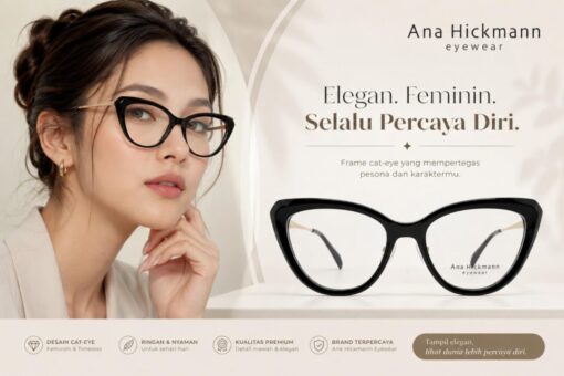 Frame Kacamata Branded Ana Hickman AH6582IN A01