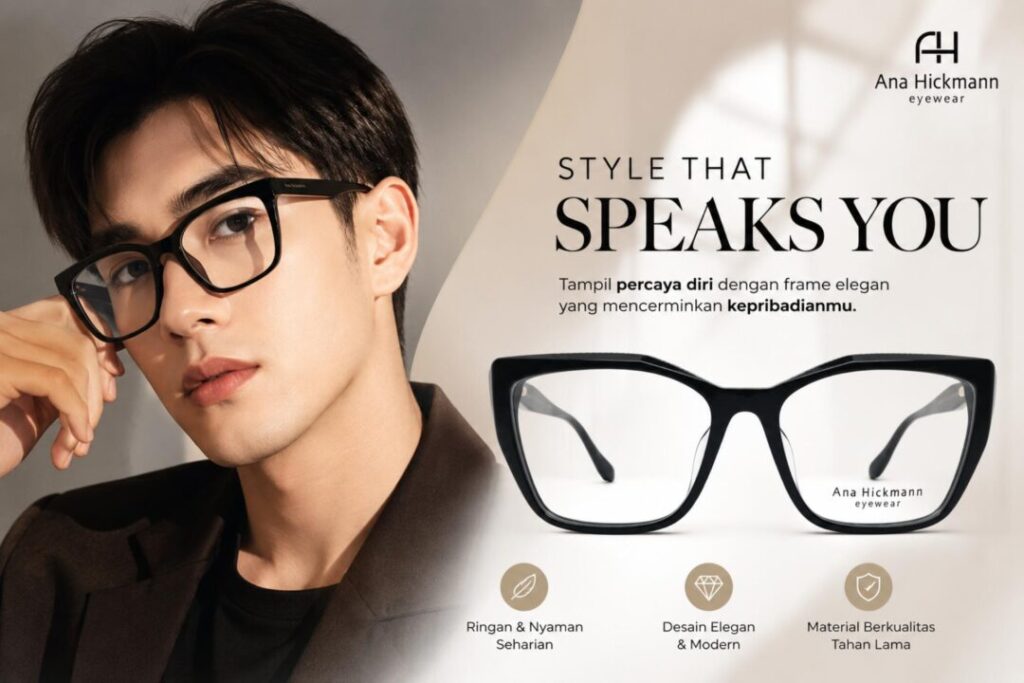 Frame Kacamata Branded Ana Hickman AH6590IN A01