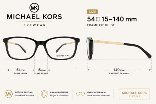 Frame Kacamata Branded Michael Kors MK 4060U 3332 Ukuran