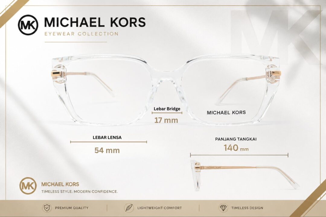 Frame Kacamata Branded Michael Kors MK 4134U 3015 Ukuran