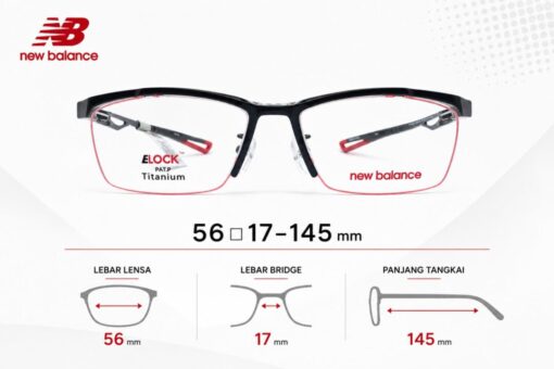 Frame Kacamata Branded New Balance NBS09490X C01 Ukuran