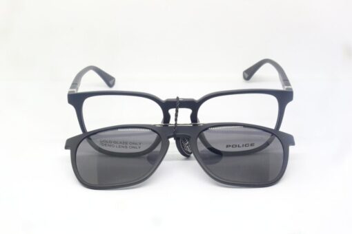 Frame Kacamata Clip On Branded Police UPLQ67 COL.U28P tampak depan clip on