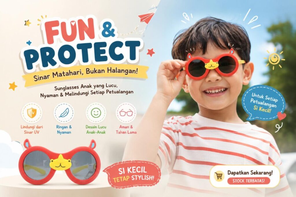 Kacamata Hitam Anak Lucu B T1915 C1 Cover