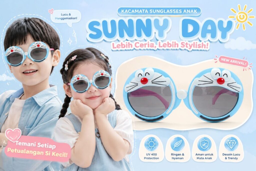 Kacamata Hitam Anak Lucu Doraemon Warna Biru S 8256 P C27 Cover