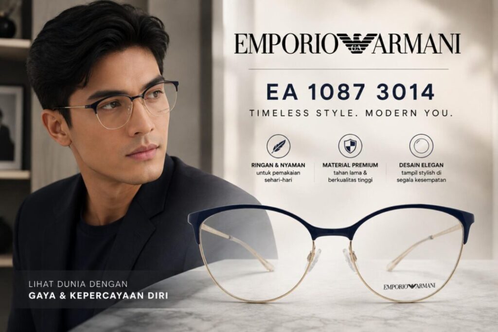 Frame Kacamata Branded Emporio Armani EA 1087 3014