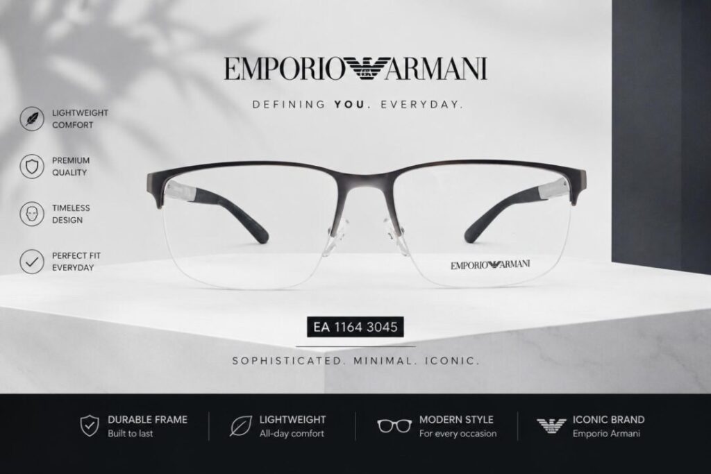 Frame Kacamata Branded Emporio Armani EA 1164 3045