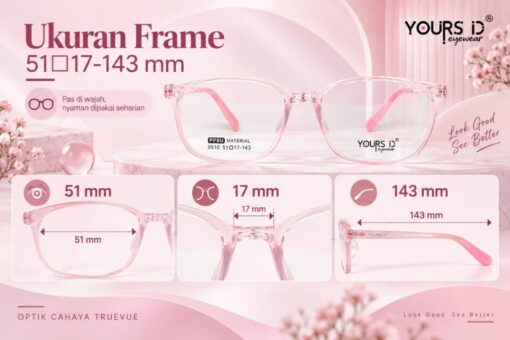 Frame Kacamata Anak Yours ID 9510 C2 Ukuran