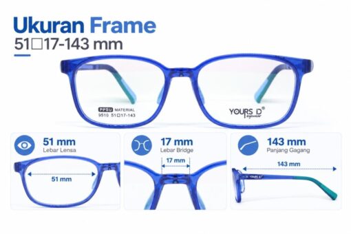 Frame Kacamata Anak Yours ID 9510 C5 Ukuran