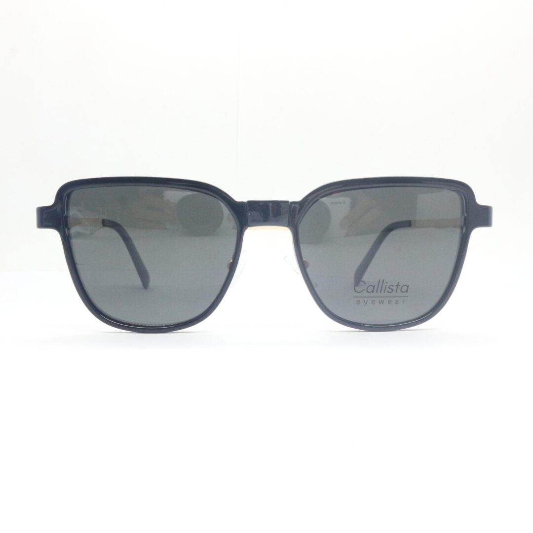 Frame Kacamata Clip On Callista 7108 C1 Tampak depan dengan sunglasses