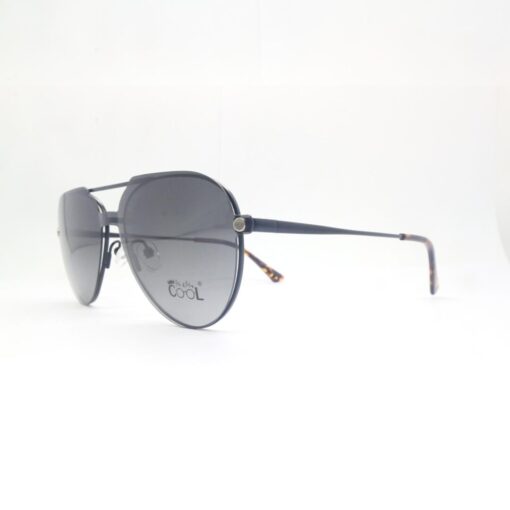 Frame Kacamata Clip On Mr & Mrs Cool ST04 C1 Tampak serong kiri pakai clip on