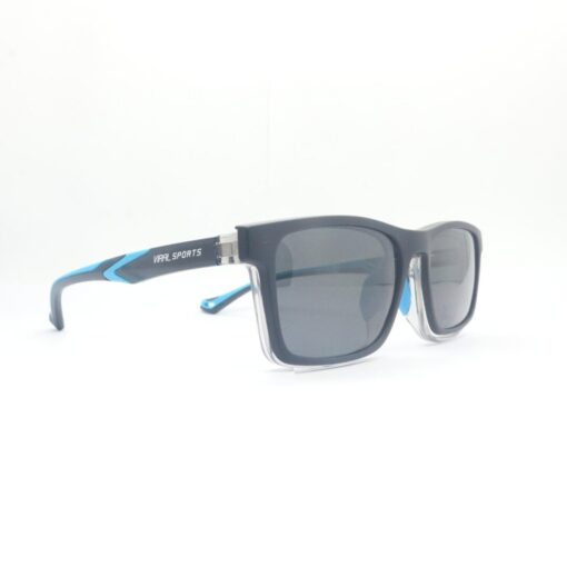 Frame Kacamata Clip On Viral Sport 1505 C6 Tampak serong kanan pakai clip on