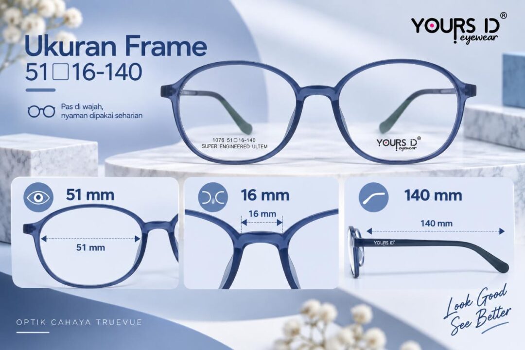 Frame Kacamata Yours ID 1076 C6 Ukuran