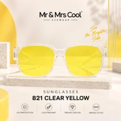 Sunglasses Kuning Mr & Mrs Cool 821 warna Clear Cover