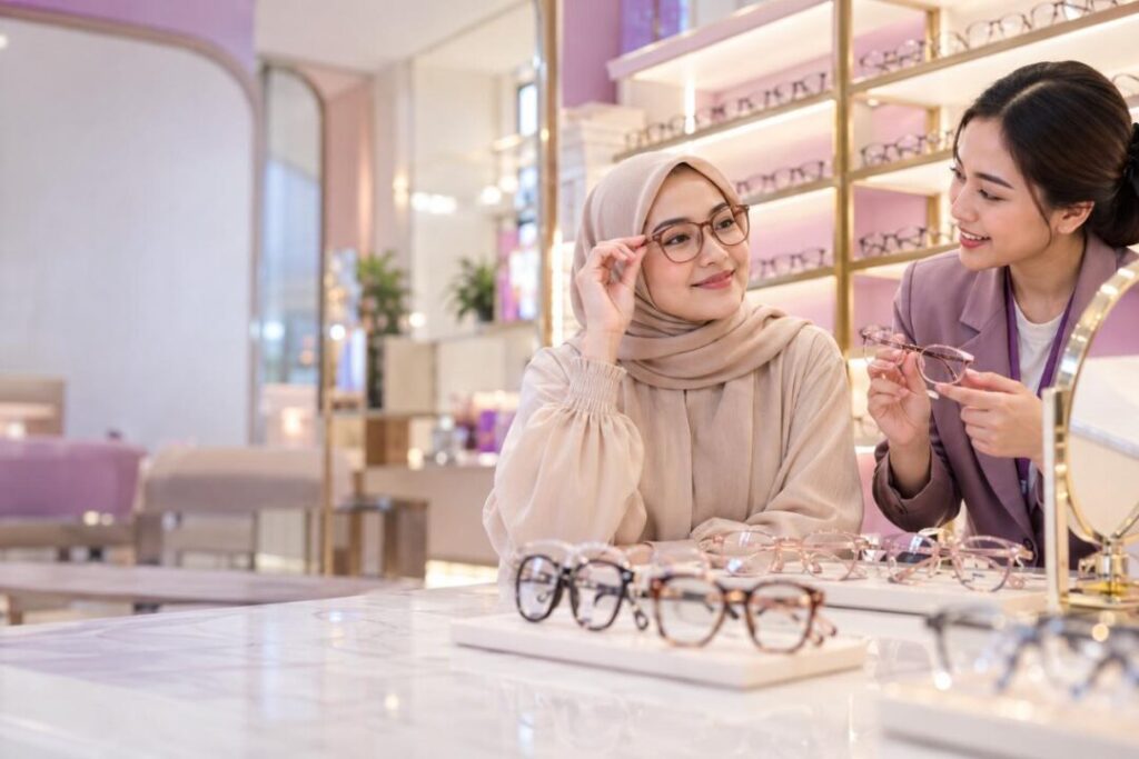 Temukan Kacamata Wanita Hijab Favoritmu di Optik Cahaya Truevue